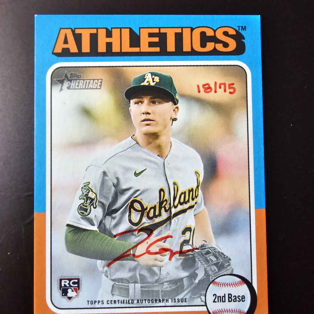Topps Heritage Athletics Card - Blue, Orange, and Green